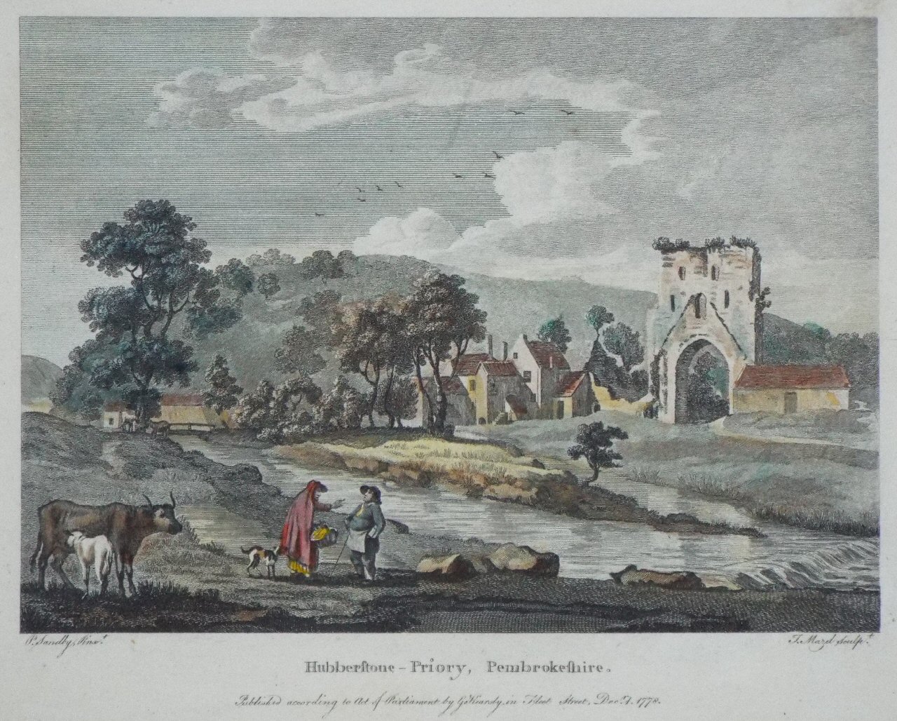 Print - Hubberstone - Priory, Pembrokeshire. - Mazel